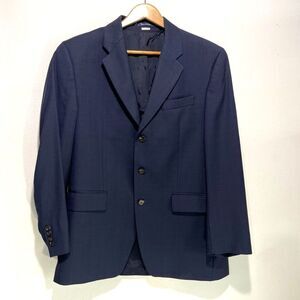Ralph Lauren pure new wool sport coat blazer muted blue plaid accademia men 42